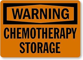 Chemotherapy Storage Warning Sign 8"x12", professional metal safety plaque, medical regulation notice for hospital wings, pharmacy storage and healthcare facility zones