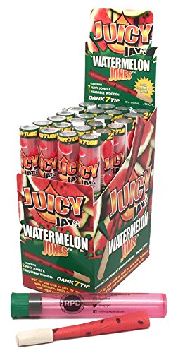 Juicy Jay's Juicy Jones Pre-Rolled Watermelon Cone (24 Packs/Full Box) with Authentic Rolling Paper Depot KewlTube