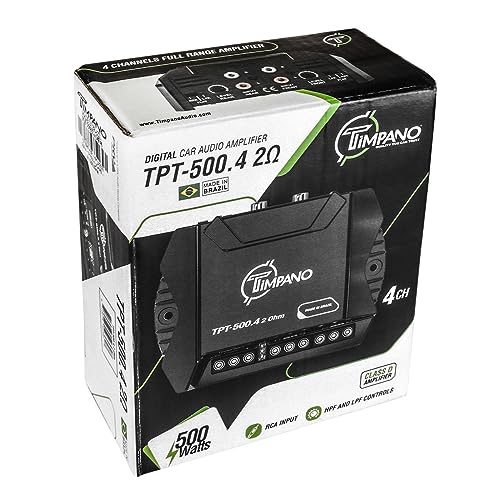 Timpano 4 Channel Amplifier Car Audio 4 x 125 Watts 2 Ohm, TPT-500.4 2 Ohm Small Mini Stereo Amp 12 Volts Full Range Class D - Bridgeable Car Amplifier - Thumbnail 7