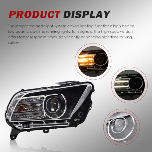 Nakkaa Headlight Assembly Compatible with Mustang 2013-2014 DR3Z13008C by Nakkaa - Image 5