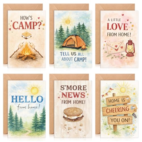 Gueevin 24 Pack Sleepaway Camp Greeting Cards