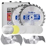 DOWOX Dado Blade Set, 10-Inch, 24-Tooth with 5/8-Inch Bore - 23 Pieces