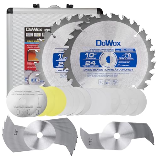 DOWOX 10" Carbide Stacked Dado Saw Blade Set, Pro Dado