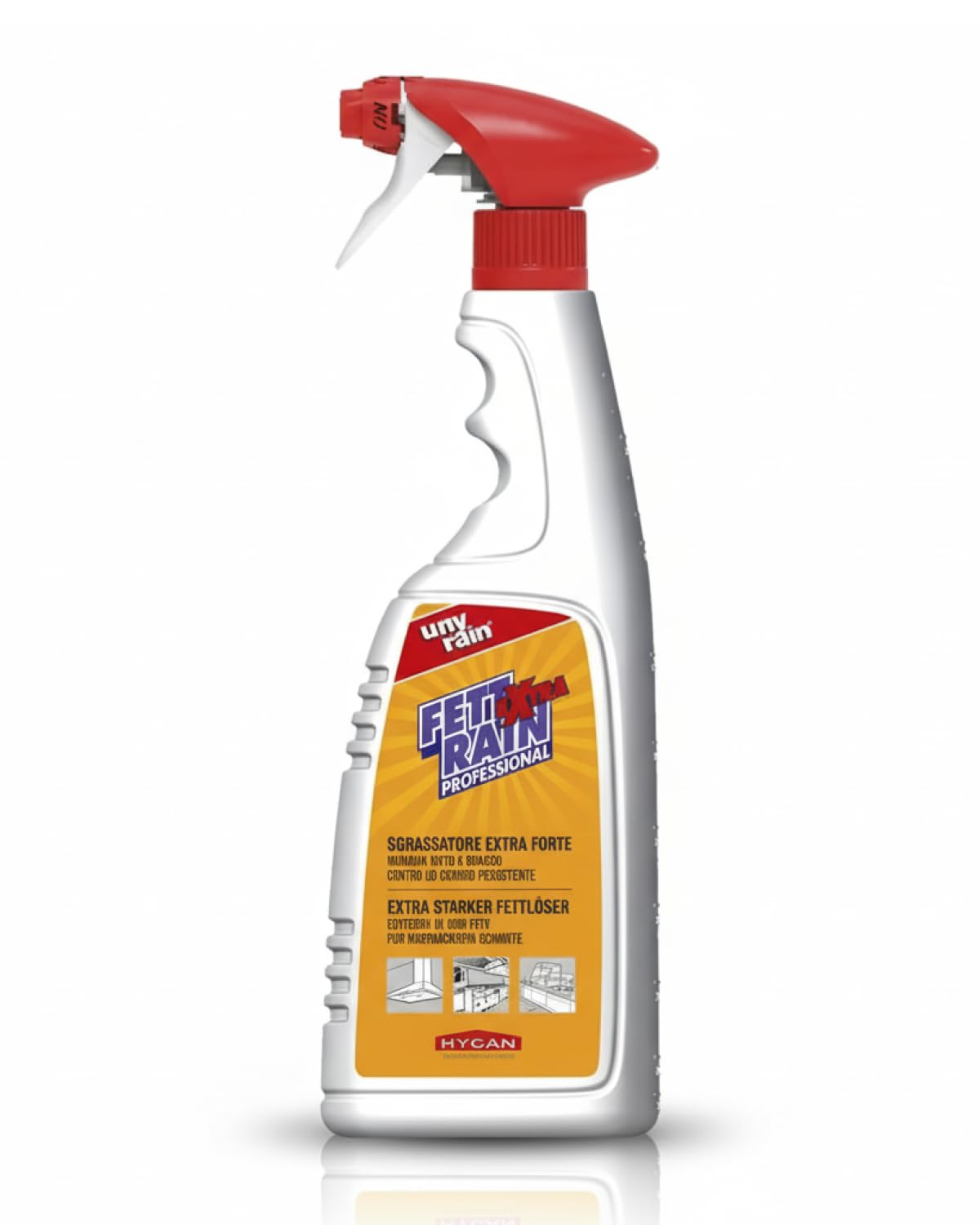 Küchen-Fettlöser Kraftreiniger Spray 6x750 ml | Gebrauchsfertig, gegen verharzte Fette, Gerüche & starke Küchenverschmutzungen