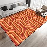 6x9 Rug 70s Retro Vintage Mid Century Modern Seamless Indoor Outdoor Carpet Soft Washable Kids Nurse