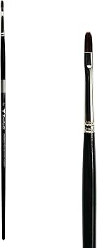 Trekell Crimson Taklon Synthetic Artist Brushes - Long Handle for Oil & Acrylic Painting Filbert - 1520 Series / 0