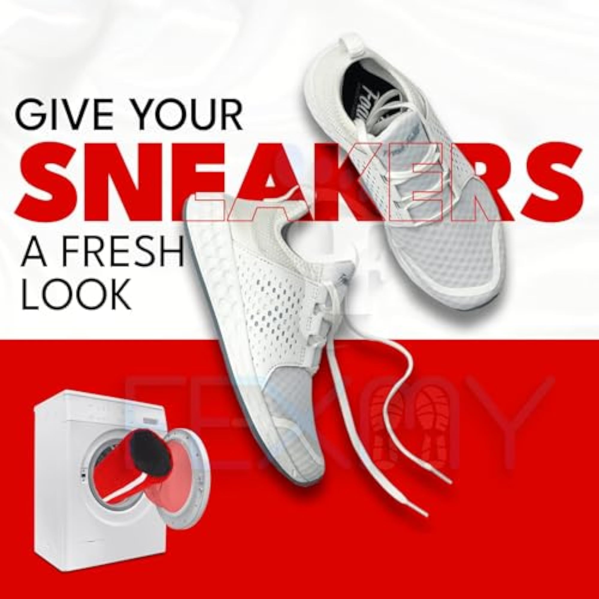 Shoe Washing Bag with Invisible Zipper, Red