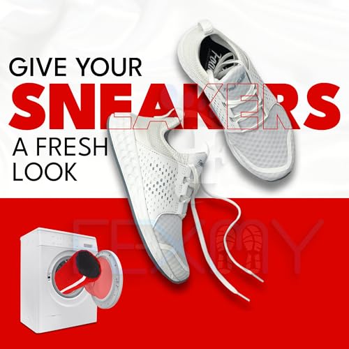 Image of Shoe Washing Bag - Invisible Zipper, Side Opening Laundry for Washer & Dryer - Reusable Sneaker Cleaning - Fits All Shoe Sizes (Red)
