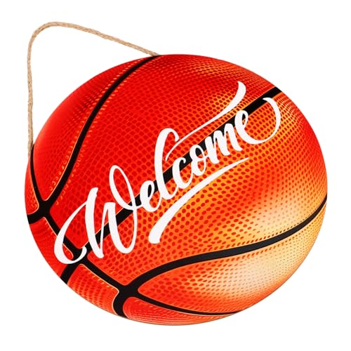 RORPOIR Lightweight Round Welcome Sign Sports Decor for Home Rustic Door Ornament Wood Sign