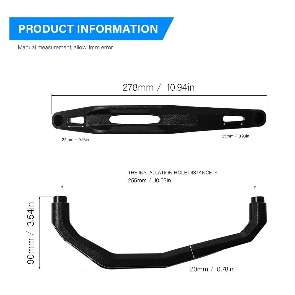 Adatto per Tenere 700 XTZ 7 T7 2019-2021 Accessori Passeggero Posteriore Grab Bar Rail Bracciolo Maniglia Per Valigia Per Moto(Combo - Blue)