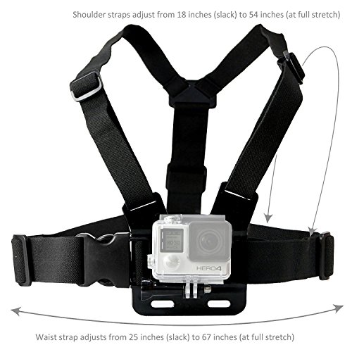 Image of Action Pro Accessories Kit Head Strap+Chest Strap+J Hook 360 Wrist Strap with Screw Compatible with GoPro-13 /12 /11 /10 /9 /8 /7 /6 /5 /4 /3+ /3 /SJCAM /Insta360 /Yi /Xiaomi /4K Eken.etc