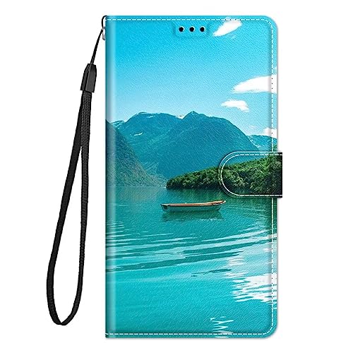 Image of KRjcsfhy Alcatel 1S 2020 / 3L 2020 Case, 3D Painted Flip Premium Wallet Phone Case Shockproof PU Leather Slim Magnet Protective Cover for Alcatel 1S 2020 / 3L 2020 with Kickstand Card Holder, Boat