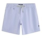 Men's 5.5 Inch Seersucker Shorts Casual - 6 Pockets Summer Dress Golf Drawstring Stretch Quick Dry Work Beach Shorts Elastic Waist Sport with Zipper Pockets Breathable Classic Fit