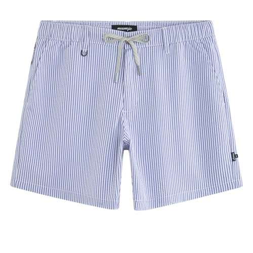 Men's 5.5 Inch Seersucker Shorts Casual - 6 Pockets Summer Dress Golf Drawstring Stretch Quick Dry Work Beach Shorts Elastic Waist Sport with Zipper Pockets Breathable Classic Fit