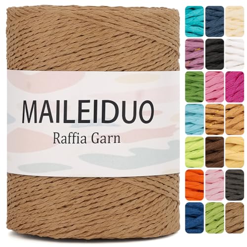 Image of Raffia Yarn for Crochet 2mm X 328 Yards Paper Yarn for Sun Hat Beach Bag