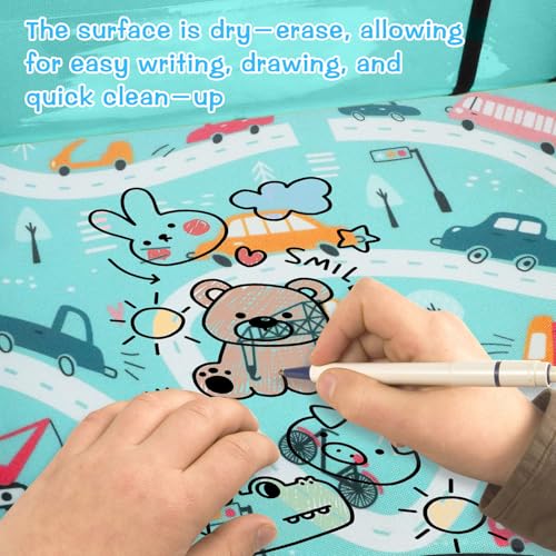 HNCY Reisetisch Auto Kinder, Kinder Reisetisch mit Zeichenbrett, Reisetablett Kindersitzfür mit Mehreren Fächern, Wasserdichtes Kindertisch, Autositz Organizer Leicht, Einfach zu Reinigen