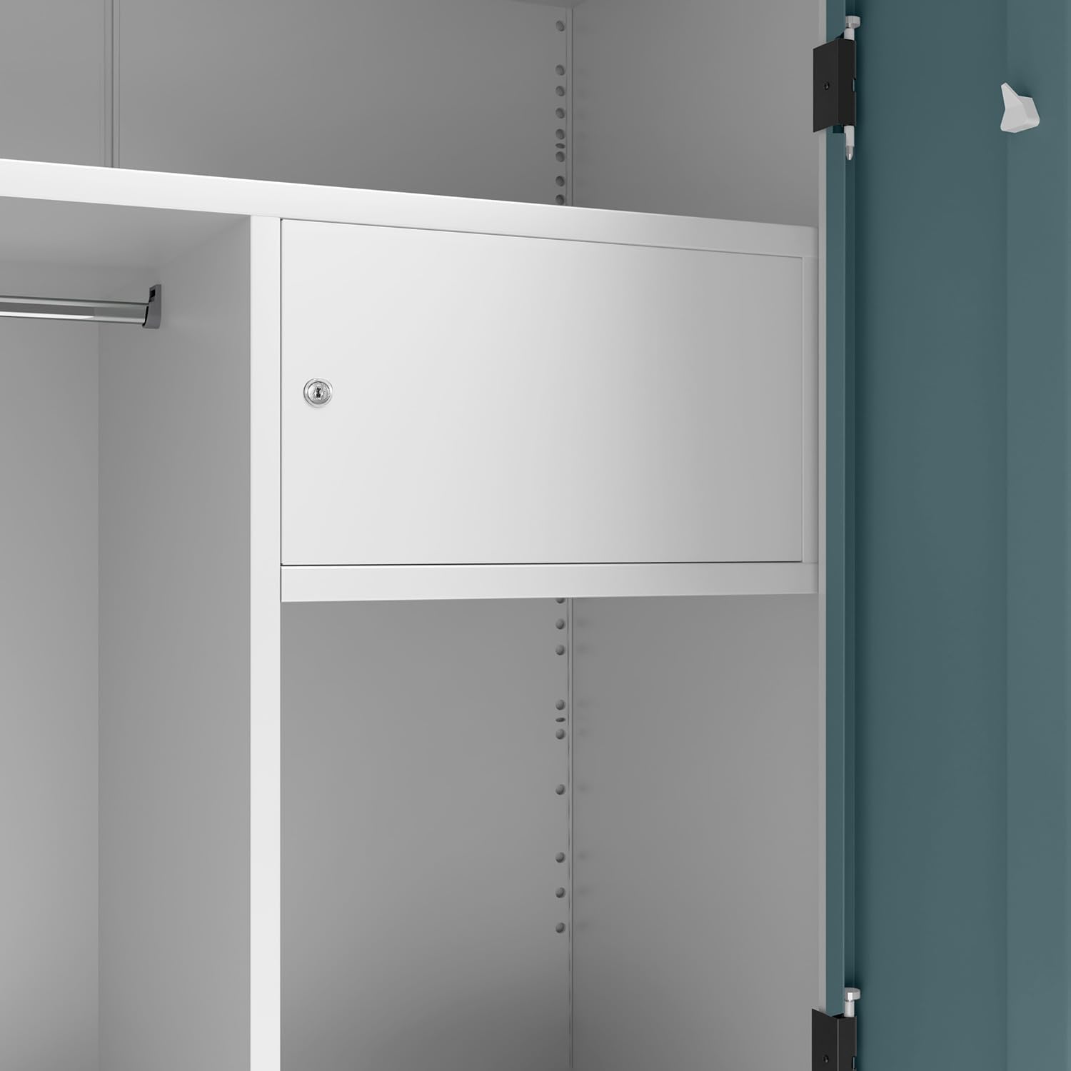 GODREJ INTERIO Slimline XL 2-Door Steel Almirah (Alpine White and Sea Pine), 1-Year Warranty, 1 Locker