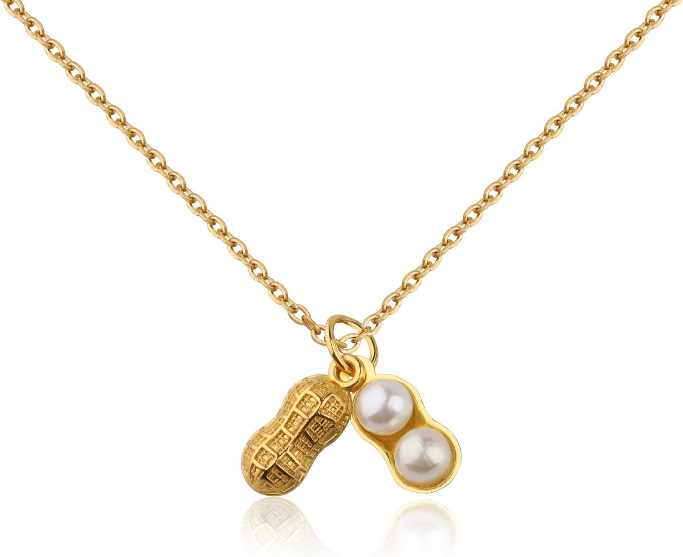 Peanut Necklace Peanut Gift Peanut Lovers Gift Peanut Jewelry Gifts Funny Peanut Gifts Peanut Pearl Peanut Chain Necklace - Image 2
