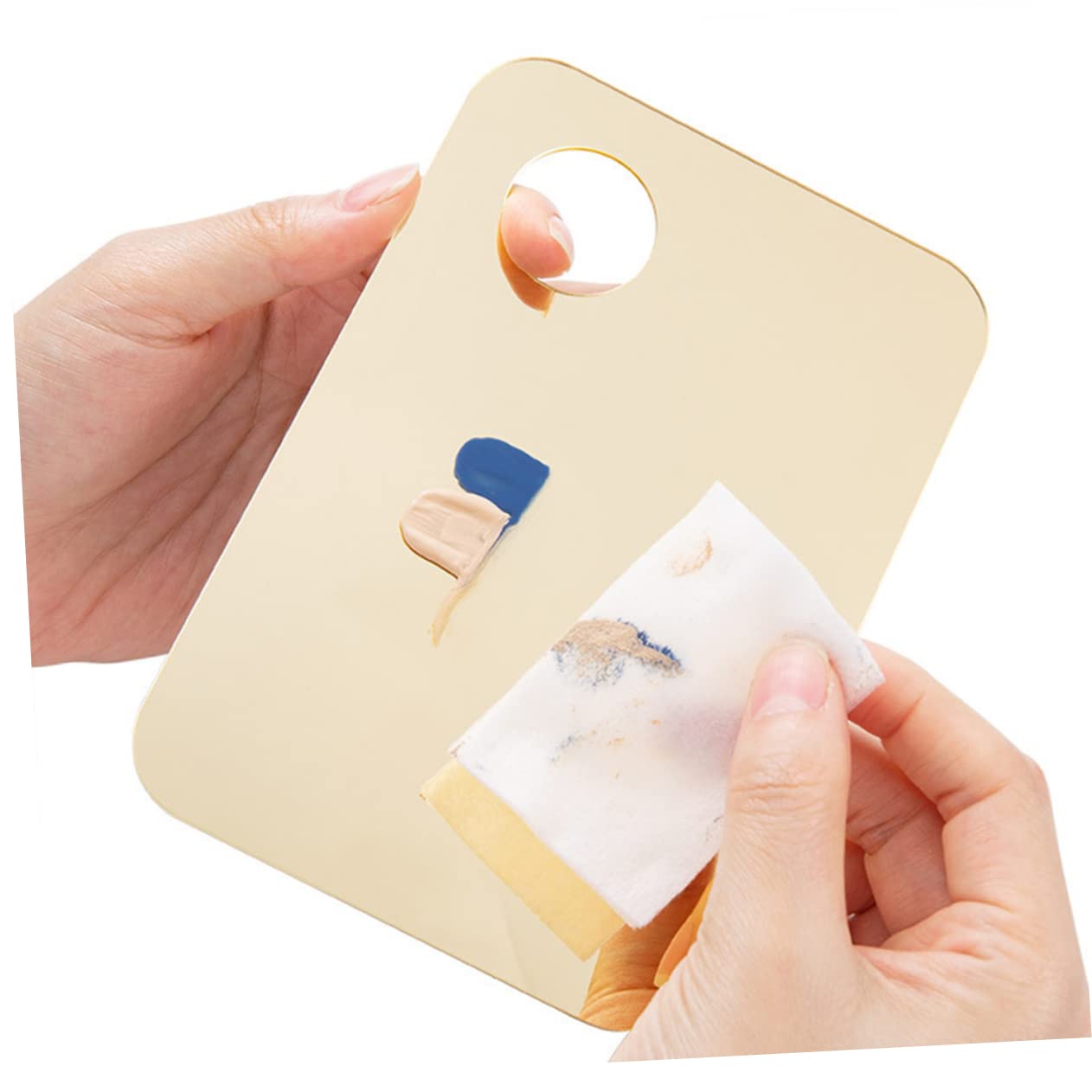 Ipetboom Makeup Mixing Palette Acrylic Blending Trays with Spatula for Foundation Lipstick Eyeshadow Portable Easy to Clean Smooth Surface Durable Mixing Tools