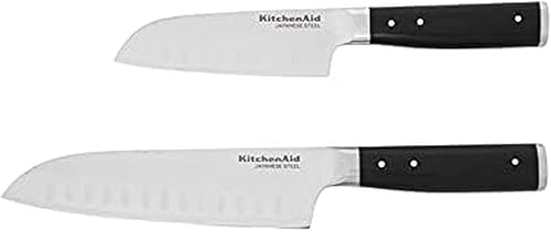 Miniatura 12 de KitchenAid Gourmet - Juego de cuchillos de carne forjados de triple remache, acero japonés de alto carbono, juego de cuchillos de cocina afilados