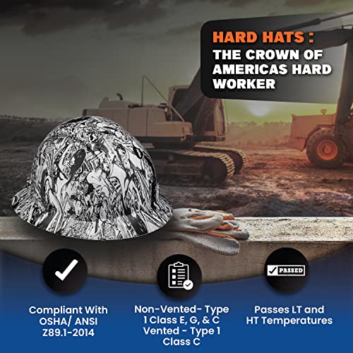 Acerpal Full Brim Hard Hat Osha Construction Work Approved Safety Helmet, Money And Honeys, Tattoo And Babes Custom Design Hard Hats, Cascos De Construccion, 6 Point Adjustable Ratchet Suspension #TOP4
