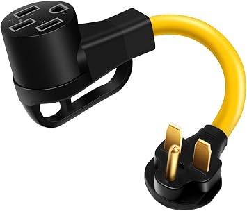 ONETAK NEMA 6-30P to 14-50R ETL Listed 240V 30 Amp 3 Prong Male Plug to 50 Amp 4 Prong Female Receptacle Welder Generator Dryer EV Charger Power Cord Adapter Connector