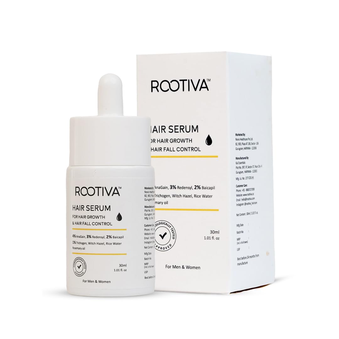 Hair Growth Serum With 4% Anagain, 3% Redensyl, 2% Baicapil, 1% Trichogen, Witch Hazel, Rosemary Oil & Rice Water For Hair Fall Control & Hair Growth | 30 ml (30 ml (Pack of 1))