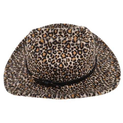 Abaodam Sombrero Vaquero Decorativo Estampado de Leopardo para Mujer y Hombre Talla Única Ligero y Transpirable Accesorio para Fiestas Temáticas Disfraces y Actuaciones