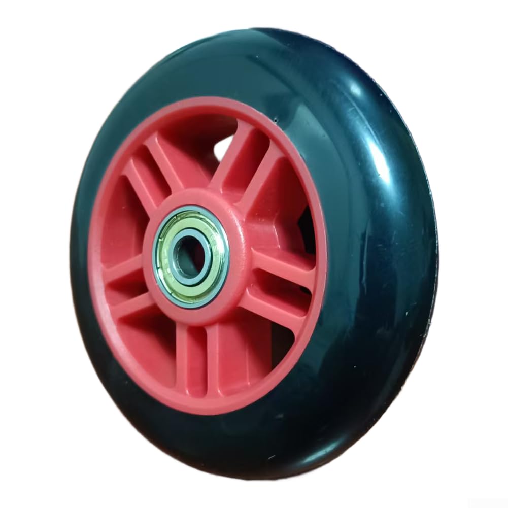 Roller Skate And Scooter Wheels 100mm PU Material For Quiet Smooth Performance On Concrete Asphalt And Indoor Floors(red+black)