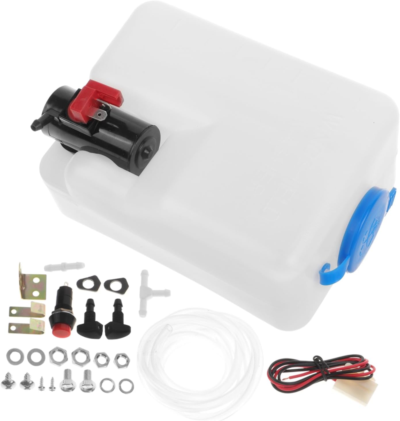Mobestech Windshield Washer Reservoir Tank Kit Efficient Cleaning System with Fluid Pump Hose and Capacity for All Vehicles