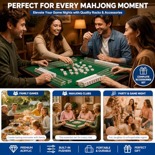 Accesorios Completo para Mahjong Americano con Racks y Dados miniatura 7