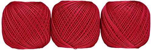 オリムパス製絲 金票 レース糸 #40 Col.192 レッド 系 10g 約89m 3玉セット