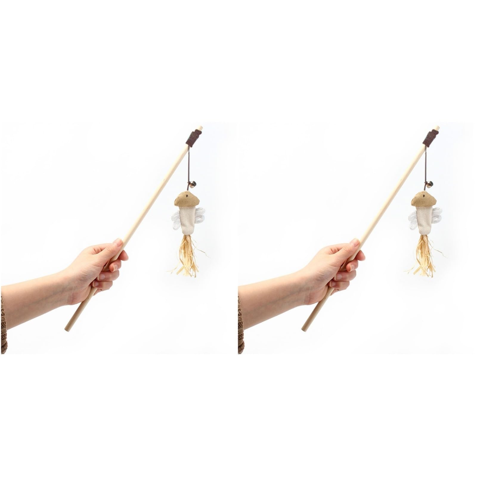 Kisangel 2pcs Toys Skull Decor Aquarium Fish Net for Large Aquarium Cat Scratchers for Indoor Cats Teaser Bell Teaser Stick Bamboo Wooden Stick