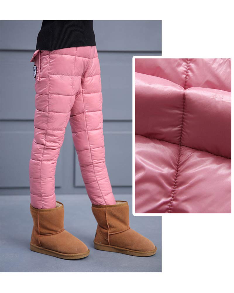 DAIHAN Pantaloni Invernale da Neve Per Bambini Ragazze Pantaloni da Sci Pantaloni Termici Imbottiti in Piuma Pantaloni Casual Caldi