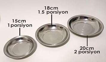 6pcs 20cm Stainless Steel Pit Dinner Plate LargePorsion Sturdy Metal Plate with Lifetime Warranty