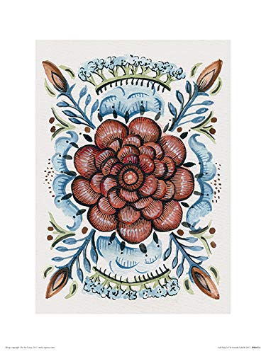 The Art Group Amanda Colville (Folk Floral IV) -Art Print 30 x 40cm, Paper, Multicoloured, 30 x 40 x 1.3 cm