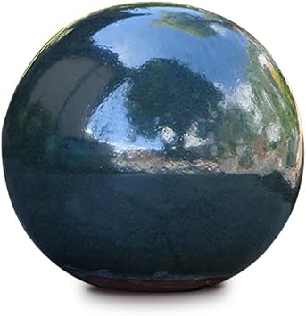 PLANTATOREM Ceramic Glazed Garden Sphere 12 Inch Outdoor Decorative Gazing Ball Orb for Lawn, Patio, Yard & Home Decor, Green Mirage