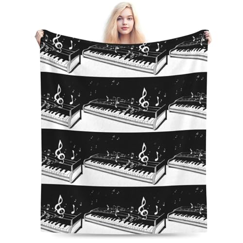 Couverture d'automne en flanelle notes de musique 152x127 cm - 3