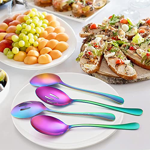 Cucharas para servir buffet y cenas familiares con diseño de arcoíris moderno 6