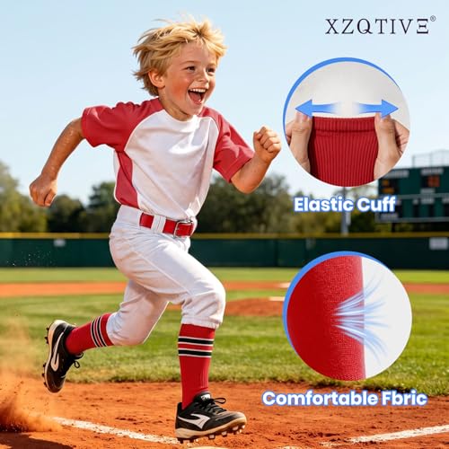 Image of XZQTIVE Baseball Softball Socks and Belt Combo Set Adjustable Softball Socks and Elastic Belt for Kids Youth Adult