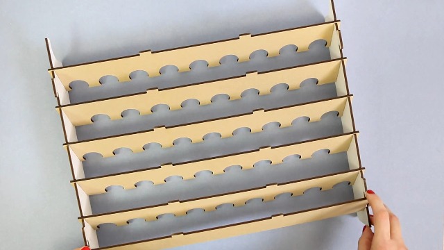 Hartem Support En Bois Pour Peintures Acryliques & Pinceaux – Organisateur Modélisme 28 X 17 Ml + 16 X 35/60 Ml + 1 X 200 Ml + 26 Emplacements Pinceaux – Facile à Monter