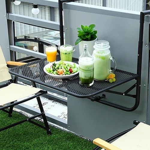 Table de balcon suspendue rabattable avec fixation réglable