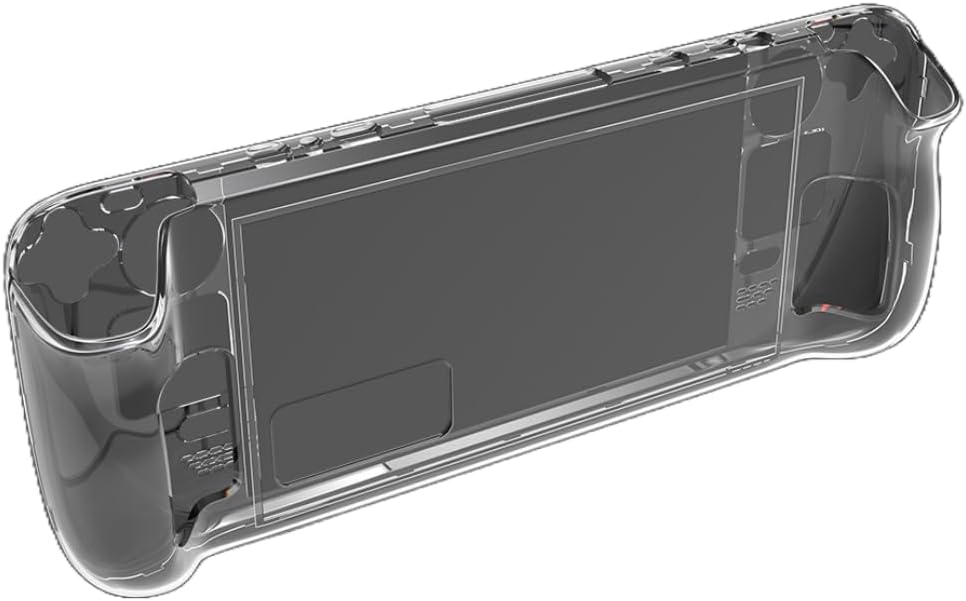 Steam Deck Case for LCD/OLED TPU Protective Crystal Clear Case Cover for Steam Deck Precision Molded Anti-Slip Hard Case Cover for Steam Console Ergonomic Grip Lightweight Durable