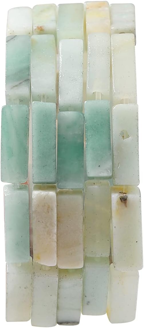 BEADIA Natural Amazonite Tube Beads 13x4mm 30pcs Rectangle Loose Semi Gemstone Beads for Jewelry Making Design Amazonite Rectangle 13x4mm