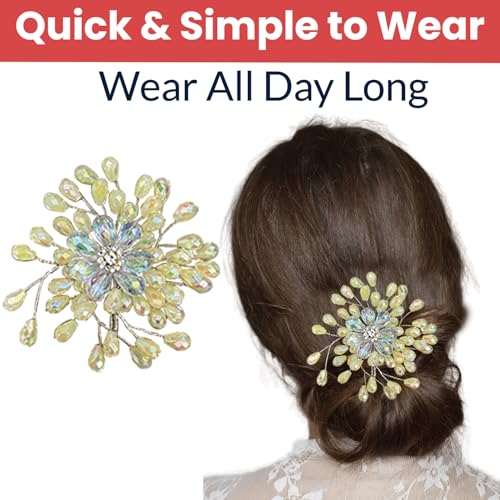 Image of TEMPERIA Hair Accessories For Women & Girls Stylish for Wedding - Artificial Flowers & Pearl Style Juda Bun Accessories - Floral Bridal Brooch & Hair Pins - Hairstyle Decoration Bride Clips (MN13)