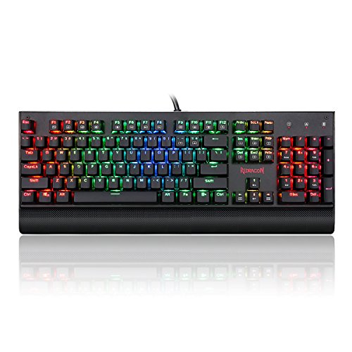 Redragon K557 RGB Backlit Mechanical Gaming Keyboard with Blue Switches, Anti-ghosting 104 Keys