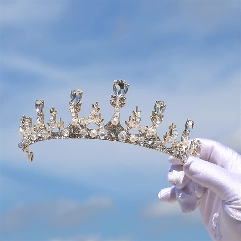 Tiaras Brillantes Hechos a Mano Diamantes de imitación Cristales Corona Novia Boda Tocado Accesorios de joyería for el Cabello