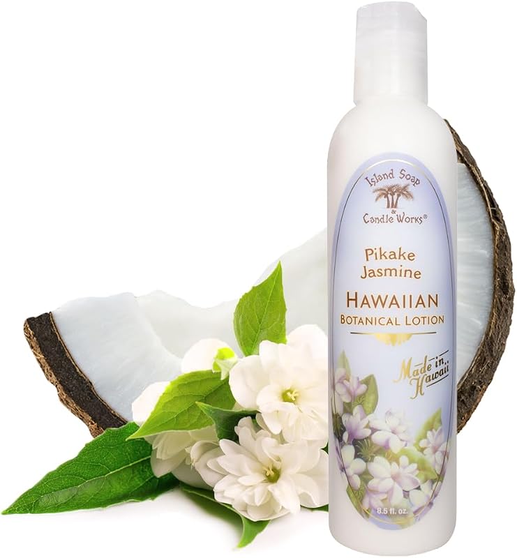Loção corporal perfumada Island Soap and Candle Works Pikake Jasmine, 250 mL