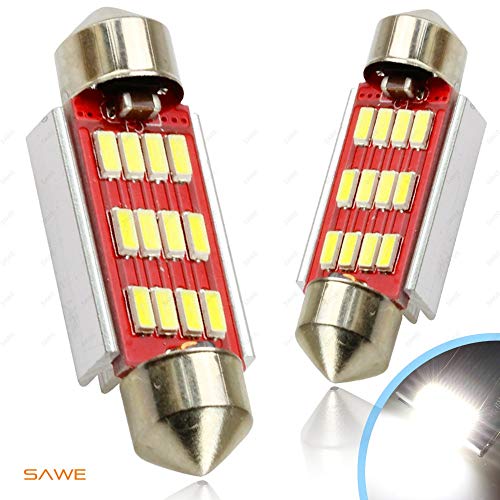Sawe - Extremely Bright 42Mm 41Mm 1.72" 4014 12-Smd Festoon Dome Map Door Trunk Light Interior Led Light Bulbs Lamp For 211-2 212-2 569 578 (2 Pieces) - White #TOP19