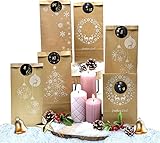 endlosschenken Adventskalender zum selber Befüllen - 24 Kraftpapiertüten zum Basteln braun DIY Weihnachtskalender